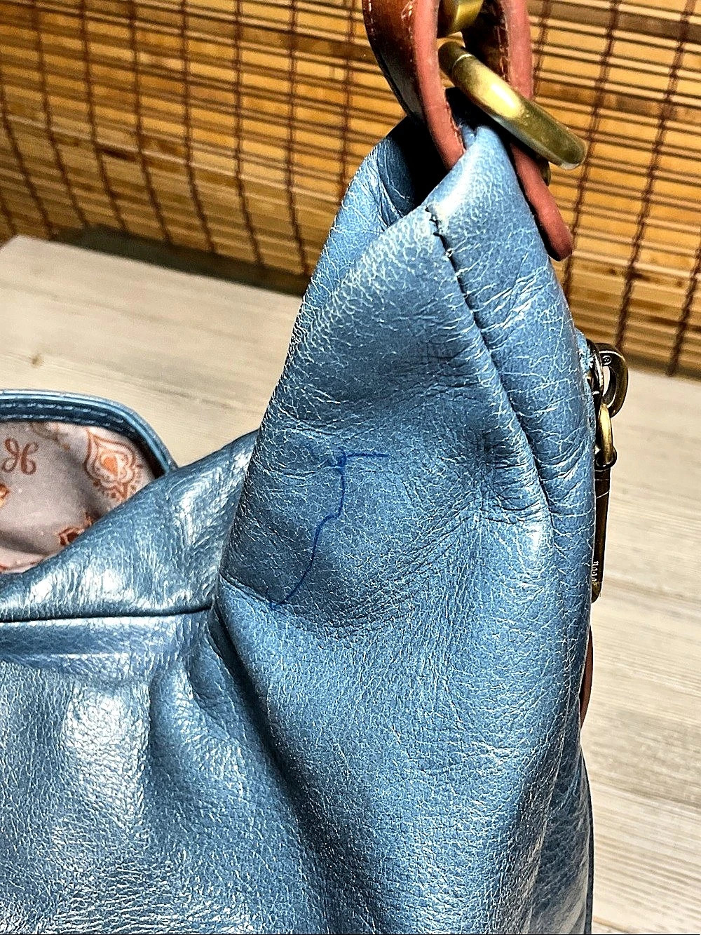 HOBO Delilah blue leather sholder bag EUC - Picture 8 of 10